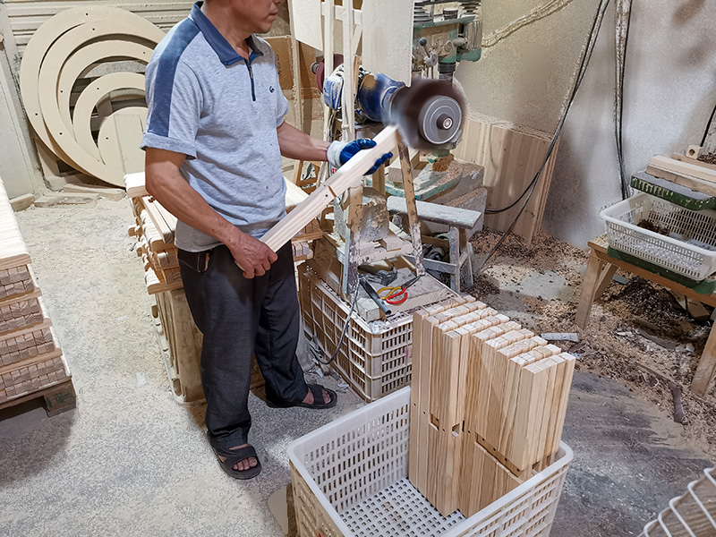 Wool wheel polishing