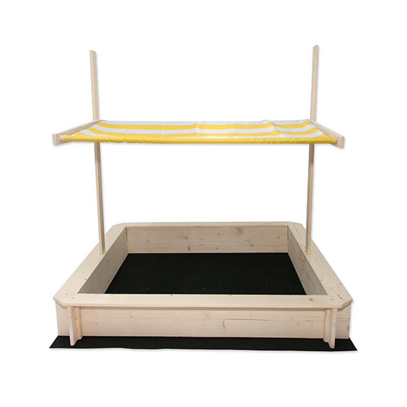 Kids Pine Wood Sandbox With Lid And Canopy