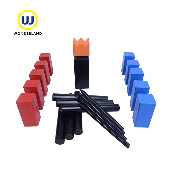Colorful Pine Wood Kubb Game