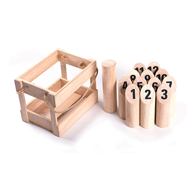 kubb game FSC pine outdoor garden beach game for kids