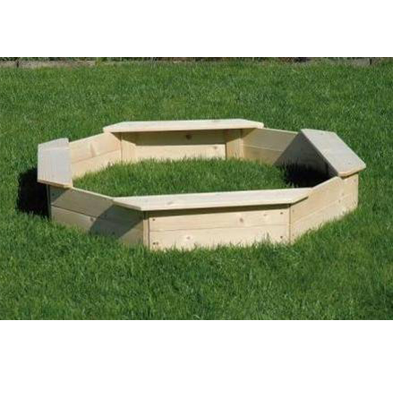 Wooden Sandbox Natural  EN71 Octagon 4 Seat Outdoor Back Yard