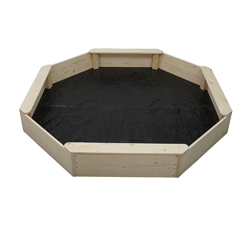 Wooden Sandbox Natural  EN71 Octagon 4 Seat Outdoor Back Yard