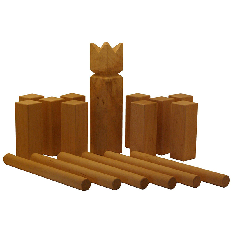 Kids Wooden Kubb Game Outdoor Party Games Original Viking Dice Game