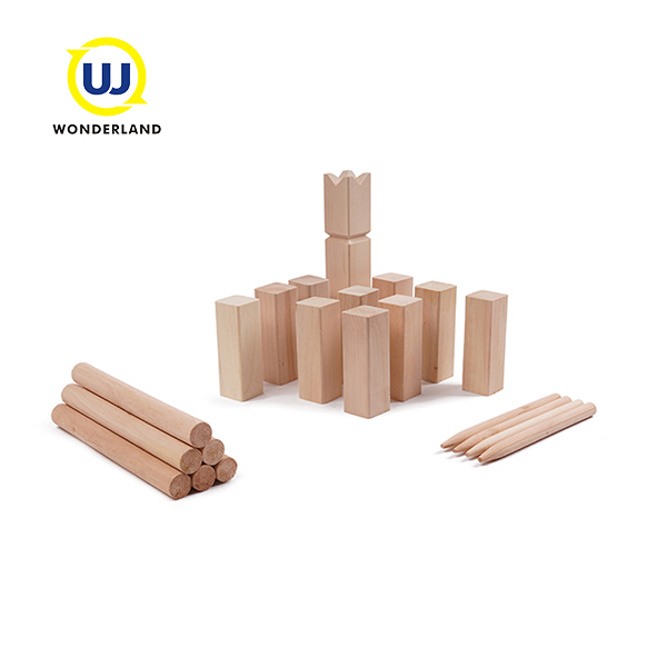 Kids Wooden Kubb Game Outdoor Party Games Original Viking Dice Game